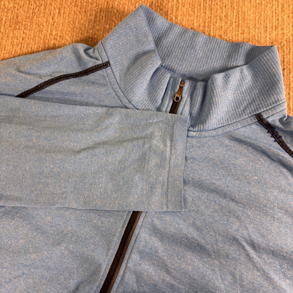 Lululemon Light Blue Metal Vent‎ Tech Performance Quarter Zip Men's Size XL